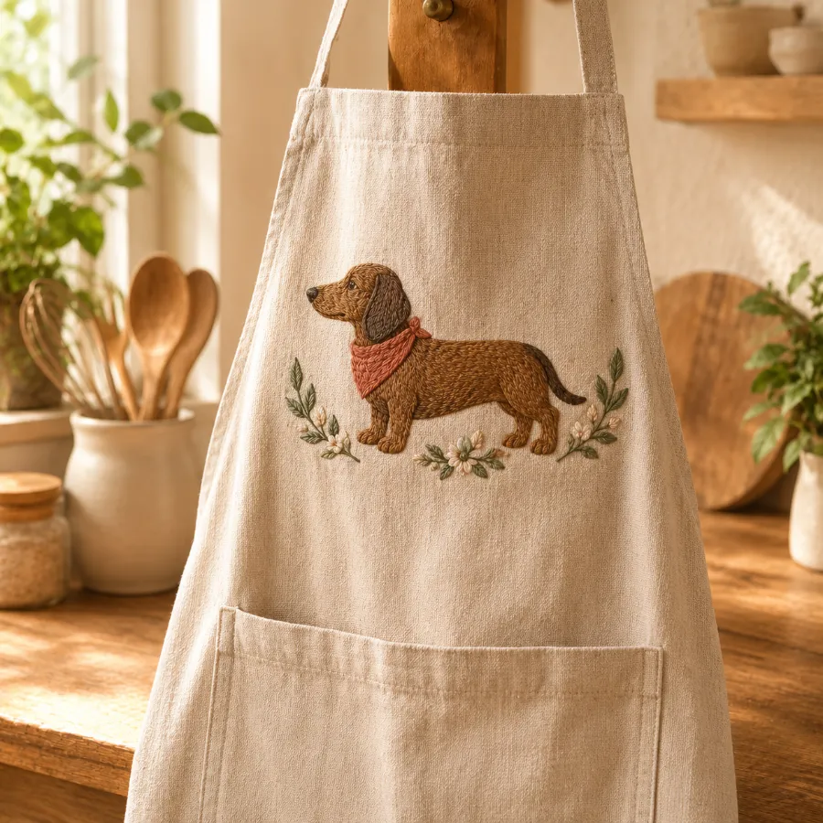 Bolsa de lona bordada com dois gatos formando um coração